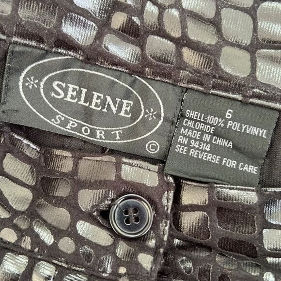 Vintage Selene Croc Coated Straight Leg Pant - 6 - Picture 11 of 12